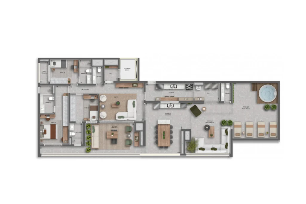 Planta Apto 235m2 - Auge Tatuapé Residences